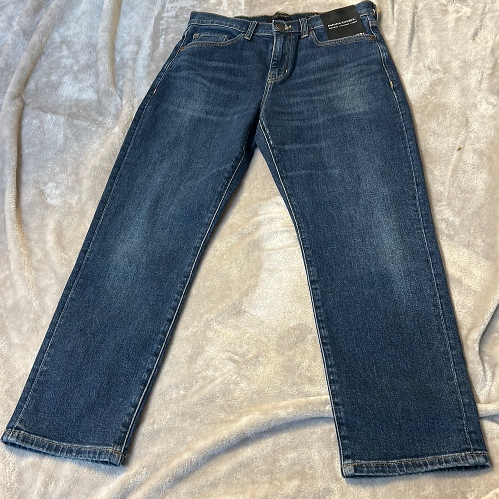 Banana Republic Women's Straight Leg Jeans - Dark Blue